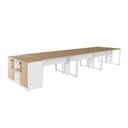 Ver imagem 7 de Plataforma Trabalho 1,20m P/ 6 Pessoas com Armário F5 Office Cor:macadâmia com Branco