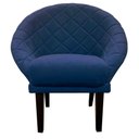 Ver imagem 1 de Cadeira Sala de Estar Liz Veludo Azul Marinho