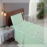 Kit Jogo de Cama Lençol Solteiro 300 Fios Algodão com Virol 3 Peças:verde Bebe - 3