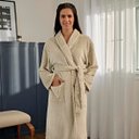 Ver imagem 2 de Roupão Appel Plush Flannel Estampado Toque Macio:poá Bege/p