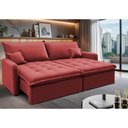 Ver imagem 1 de Sofá sem Caixa Retrátil 1,60m Softgel Luna Velusoft Vermelho Cama Inbox