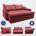 Ver imagem 7 de Sofá sem Caixa Retrátil 1,60m Softgel Luna Velusoft Vermelho Cama Inbox