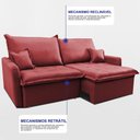 Ver imagem 6 de Sofá sem Caixa Retrátil 1,60m Softgel Luna Velusoft Vermelho Cama Inbox
