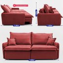 Ver imagem 4 de Sofá sem Caixa Retrátil 1,60m Softgel Luna Velusoft Vermelho Cama Inbox