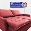 Ver imagem 2 de Sofá sem Caixa Retrátil 1,60m Softgel Luna Velusoft Vermelho Cama Inbox