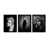 Kit 3 Quadros Madonna Audrey Hepburn Brigette A4 Preto - 2