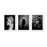 Kit 3 Quadros Decorativo Madonna Audrey Hepburn Brigette Branco - 2