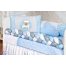 Jogo de Berço Trançado Modelo Ovelha Menino 14 Peças Azul - 3