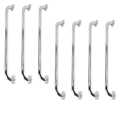 Barra de Apoio 70cm Inox Kit 7 Unidades Suporte Gestante Idoso Criança Corrimao Banheiro Box Acessib