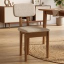 Ver imagem 1 de Cadeira Jantar Estofada Luna Tecido Boucle 100% MDF Cor:Cinamomo com Gelo