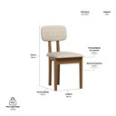 Ver imagem 3 de Cadeira Jantar Estofada Luna Tecido Boucle 100% MDF Cor:Cinamomo com Gelo