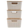 Kit 3 Caixas Organizadoras 4 Litros Brancas com Tampa Bambu - 7