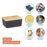 Kit 2 Caixas Organizadoras 12 Litros Cinza com Tampa Bambu - 6