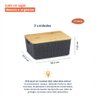 Kit 2 Caixas Organizadoras 12 Litros Cinza com Tampa Bambu - 2