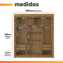 Ver imagem 3 de Guarda Roupas Casal com Espelho 3 Portas de Correr 4 Gavetas Duda
