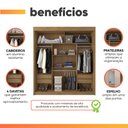 Ver imagem 4 de Guarda Roupas Casal com Espelho 3 Portas de Correr 4 Gavetas Duda