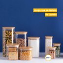 Ver imagem 6 de Potes de Mantimentos Quad 200Ml com Tampa Bambu - 10 Peças