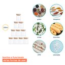 Ver imagem 5 de Potes de Mantimentos Quad 200Ml com Tampa Bambu - 10 Peças