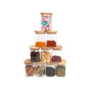 Ver imagem 1 de Potes de Mantimentos Quad 200Ml com Tampa Bambu - 10 Peças