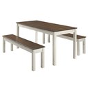 Ver mais imagens de Mesa de Jantar de Madeira Maciça Branco Envelhecido