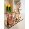 Kit Decoração Divina Bandeja Prata Porta Velas e Bailarina - 2