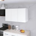 Ver imagem 1 de Armário Branco Aéreo para Cozinha 90cm 3 Portas s/Puxador AJL STORE Armario Aereo