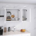 Ver imagem 2 de Armário Branco Aéreo para Cozinha 90cm 3 Portas s/Puxador AJL STORE Armario Aereo