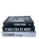 Ver imagem 1 de Decoração sala quarto trio livro caixa fake branco preto
