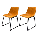 Ver imagem 1 de Kit Jogo com 02 Cadeiras para Sala Mesa de Jantar Munich Luxo Estofada Moderna Bruna Caramelo