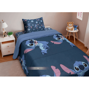 Kit Edredom Casal Stitch Azul Escuro Portallar