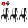 Kit 3 Cadeiras Tolix Iron Industrial Preta - 2