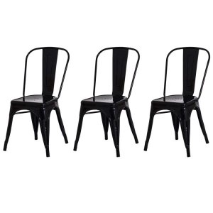 Kit 3 Cadeiras Tolix Iron Industrial Preta