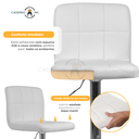 Ver imagem 1 de Kit 3 Banquetas Giratórias com Encosto Regulagem Giratória Estofadas para Cozinha Ilha Gomos Branca