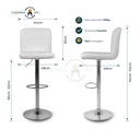 Ver imagem 5 de Kit 3 Banquetas Giratórias com Encosto Regulagem Giratória Estofadas para Cozinha Ilha Gomos Branca