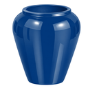 Ver imagem 2 de Vaso de Fibra de Vidro Bali U 71cm Vitrificado Grande Azul Metálico