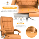 Ver imagem 2 de Cadeira de Escritório Presidente Ergonômica 42 Molas Ensacadas Sistema Relax com Trava Big Caramelo