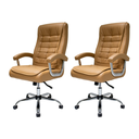 Ver imagem 1 de Kit 2 Cadeiras de Escritório Caramelo Presidente Big com Molas Ensacadas Confortável Giratória