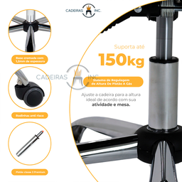 Kit 2 Cadeiras de Escritório Caramelo Presidente Big com Molas Ensacadas Confortável Giratória - 5