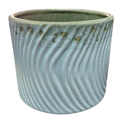 Vaso de Cerâmica Linha Mar (12) Azul Nevoa Burguina