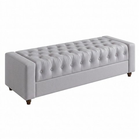 Puff Baú Calçadeira Heste Factor Assento D-20 Off White 195cm Sallar Home