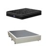 Base Box Casal Sintético Branco 37x138x188 + Colchão Pérola Negra Molas Ensacadas Gazin 32x138x188 - 1