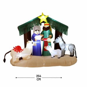 Enfeite Natal Presepio Inflavel 14 Led Biv 254cm