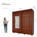 Ver imagem 3 de Guarda-Roupa Casal Elise 2 Portas de Correr 4 Gavetas com Espelhos e Pés Pm Home