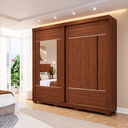Ver imagem 1 de Guarda-Roupa Casal Elise 2 Portas de Correr 4 Gavetas com Espelhos e Pés Pm Home