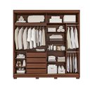 Ver imagem 5 de Guarda-Roupa Casal Elise 2 Portas de Correr 4 Gavetas com Espelhos e Pés Pm Home