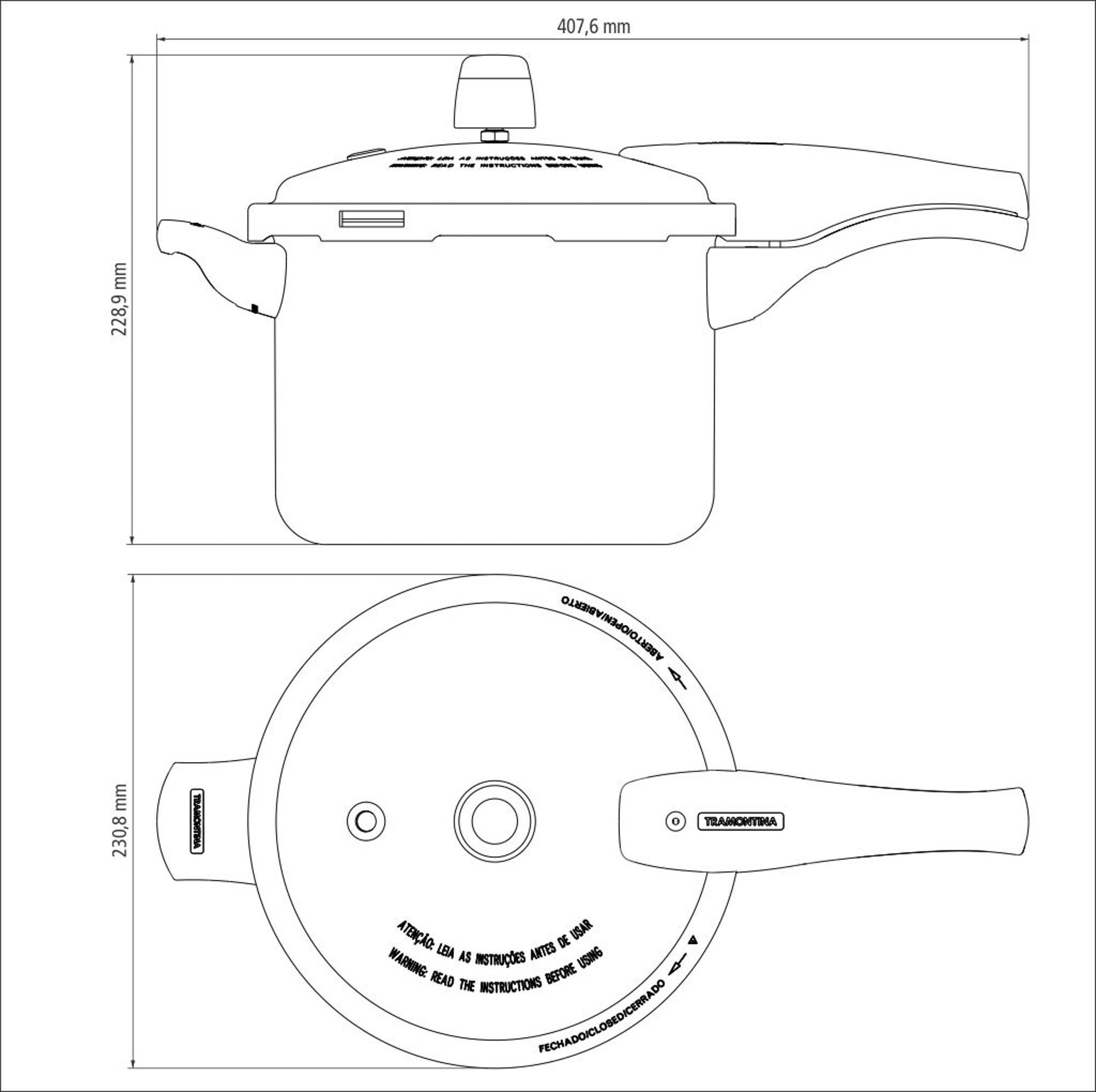 Panela de Pressão Tramontina Vancouver Alumínio Revestimento Antiaderente Starflon Azul 20 cm 4,5 L  - 12