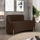Ver imagem 2 de Sofá 2 Lugares Orgânico 140cm Pé Dourado Morgan Suede Marrom D03 - D’Rossi