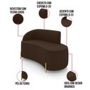 Ver imagem 3 de Sofá 2 Lugares Orgânico 140cm Pé Dourado Morgan Suede Marrom D03 - D’Rossi