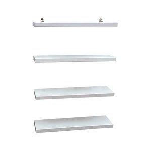 KIT com 4 Prateleiras BRANCAS em MDF com ferragens 30x10cm Decoração Foto