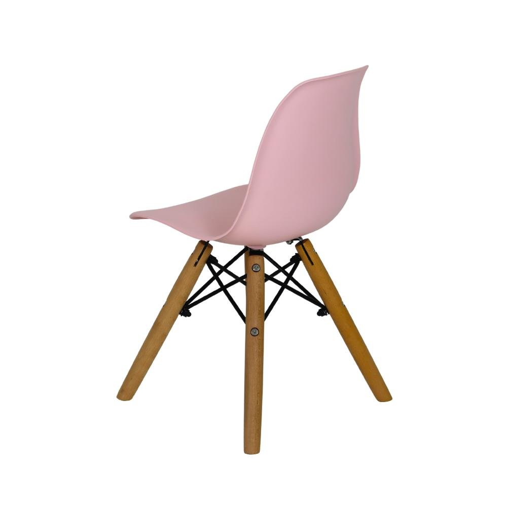 Kit Mesa Redonda Branca 60cm + 2 Cadeiras Charles Eames Eiffel Infantil Kids Azul e Rosa Claro - 5